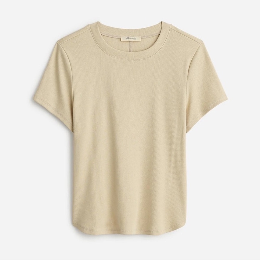 Madewell (Re)generative Cotton Ribbed Crewneck Tee Toasted Cashew